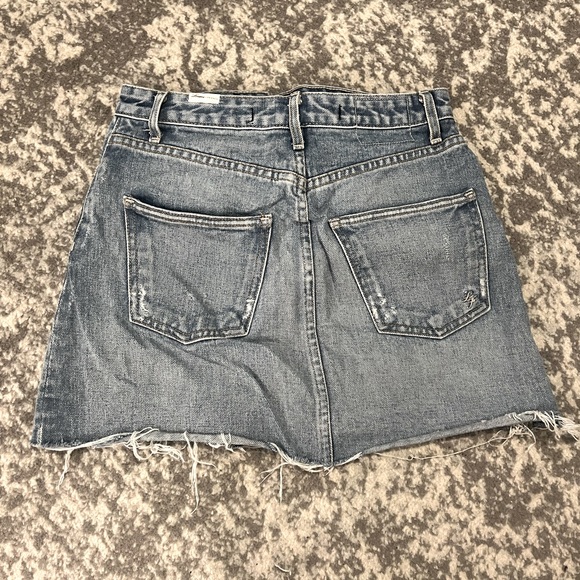 Lovers+Friends Jarrett Blue Wyatt High Rise A-Line USA Made Denim Skirt - Sz 26 - Picture 5 of 8